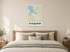 Egern Street Map Poster at A1, as a poster, above a bed