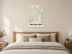 Englefield Green Street Map Poster at A1, as a poster, above a bed