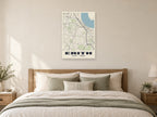 Erith Heritage Street Map Poster at A1, as a poster, above a bed