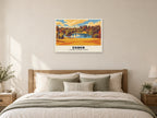 Claremont Landscape Garden, Esher Poster at A1, as a poster, above a bed