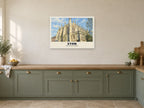Eton College Chapel Poster at A1, in a white frame, in a kitchen