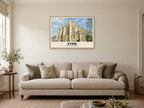 Eton College Chapel Poster at A1, in a natural wood frame, in a sitting room