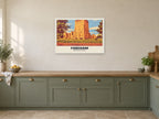 Portchester Castle, Fareham Poster at A1, in a white frame, in a kitchen