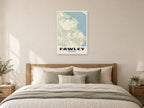 Fawley Street Map Poster at A1, as a poster, above a bed