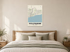 Felpham Street Map Poster at A1, as a poster, above a bed