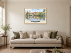 Flatford Mill Poster at A1, in a natural wood frame, in a sitting room