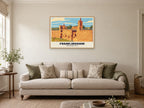 Framlingham Castle Poster at A1, in a natural wood frame, in a sitting room