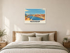 Gateshead Millennium Bridge Poster at A1, as a poster, above a bed