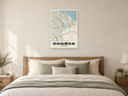 Gdańsk Street Map Poster at A1, as a poster, above a bed