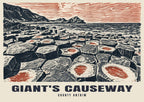 Giant's Causeway poster in the Linocut style