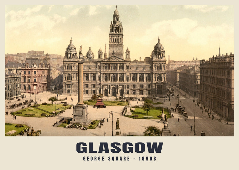 George Square, Glasgow, 1890s Heritage Print