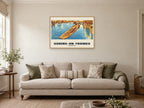 Goring-on-Thames Poster — Goring Lock at A1, in a natural wood frame, in a sitting room