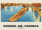 Goring Lock, Goring-on-Thames vintage-style poster