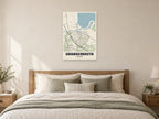Grangemouth Street Map Poster at A1, as a poster, above a bed