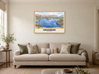 Grasmere Poster at A1, in a natural wood frame, in a sitting room