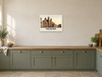 Abbot's Hospital, Guildford, 1890s Heritage Print at A2, in a white frame, in a kitchen