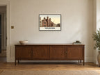 Abbot's Hospital, Guildford, 1890s Heritage Print at A2, in a black frame, above a sideboard