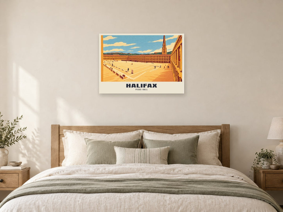 Piece Hall, Halifax Poster at A1, as a poster, above a bed