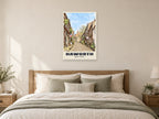 Main Street, Haworth Poster at A1, as a poster, above a bed