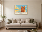 Helmsley Castle Poster at A1, in a natural wood frame, in a sitting room
