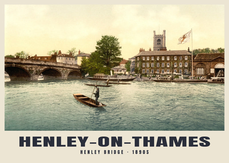 Henley Bridge, Henley-on-Thames, 1890s Heritage Print