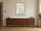 Hindley Green Street Map Poster at A1, in a black frame, above a sideboard