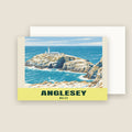 South Stack Lighthouse, Anglesey winter Christmas card with its envelope