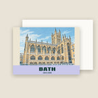 Bath Abbey winter Christmas card with its envelope