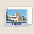 Brecon Cathedral winter Christmas card with its envelope