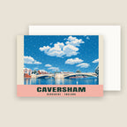 Caversham Bridge, Reading winter Christmas card with its envelope