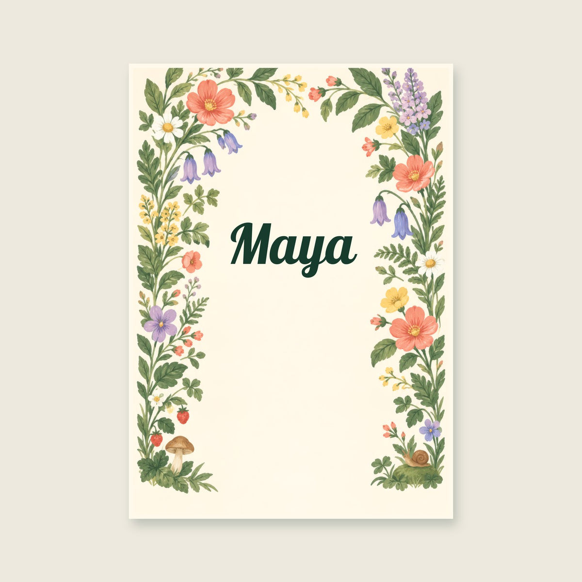 My Name in Bloom Personalised Print
