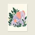 Elephant Parade children’s illustration in green, coral, lilac and yellow