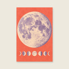 Lunar Rhythm children’s illustration in green, coral, lilac and yellow
