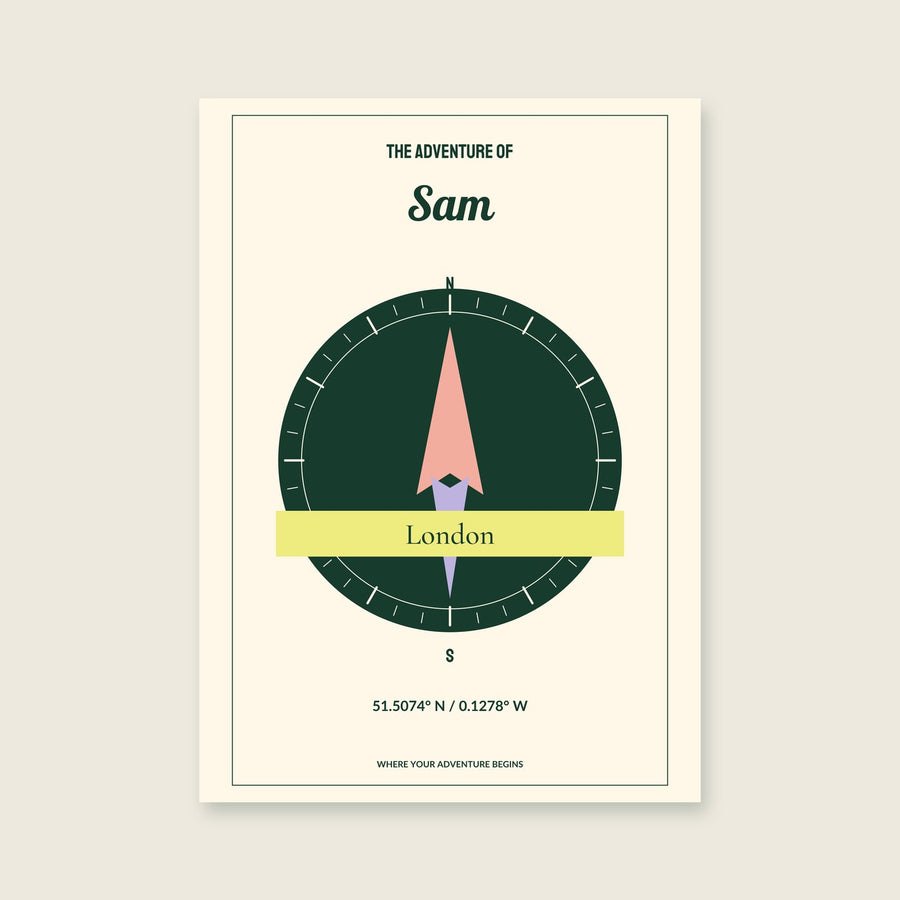 Explorer Coordinates Personalised Print