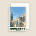 Coventry Cathedral winter Christmas card with its envelope
