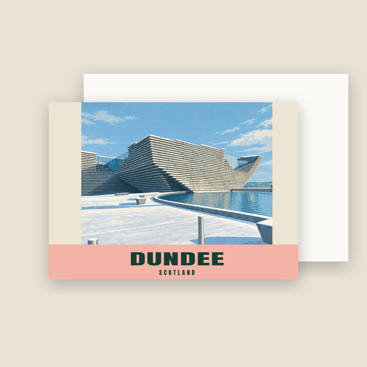 V&A Dundee winter Christmas card with its envelope
