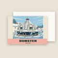The Yarn Market, Dunster winter Christmas card with its envelope