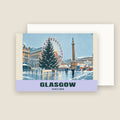 George Square, Glasgow winter Christmas card with its envelope