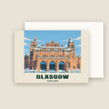 Kelvingrove Art Gallery, Glasgow winter Christmas card with its envelope