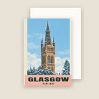 University of Glasgow winter Christmas card with its envelope