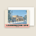 The Royal Pump Rooms, Leamington Spa winter Christmas card with its envelope