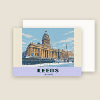 Leeds Town Hall winter Christmas card with its envelope