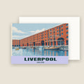 The Royal Albert Dock, Liverpool winter Christmas card with its envelope