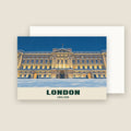 Buckingham Palace, London winter Christmas card with its envelope