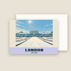 Kew Gardens Palm House, London winter Christmas card with its envelope