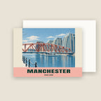Salford Quays, Manchester winter Christmas card with its envelope