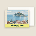 St Michael's Mount, Marazion winter Christmas card with its envelope