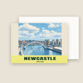 Gateshead Millennium Bridge, Newcastle winter Christmas card with its envelope