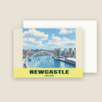 Gateshead Millennium Bridge, Newcastle winter Christmas card with its envelope