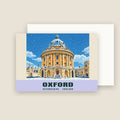 Radcliffe Camera, Oxford winter Christmas card with its envelope